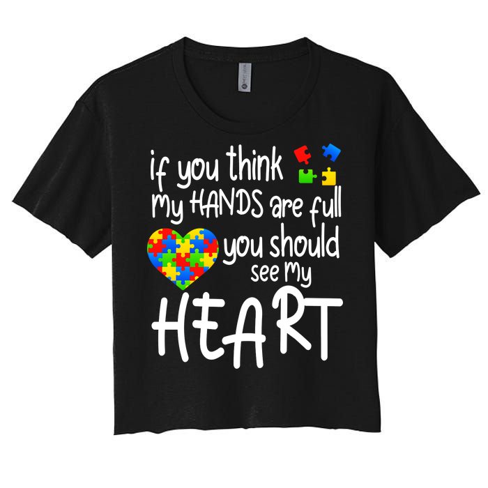 Full Of Heart Autism Parent Women's Crop Top Tee