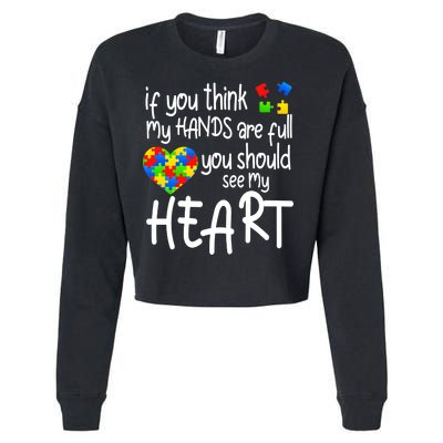 Full Of Heart Autism Parent Cropped Pullover Crew