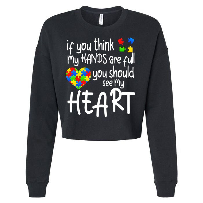 Full Of Heart Autism Parent Cropped Pullover Crew