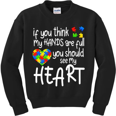 Full Of Heart Autism Parent Kids Sweatshirt
