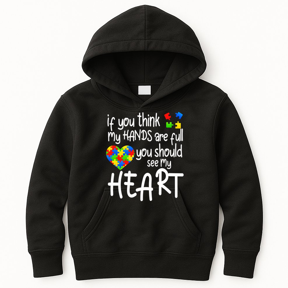 Full Of Heart Autism Parent Kids Hoodie