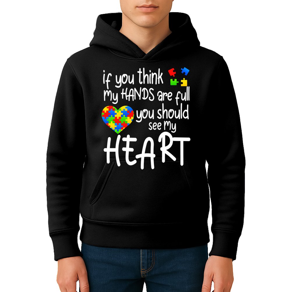 Full Of Heart Autism Parent Kids Hoodie