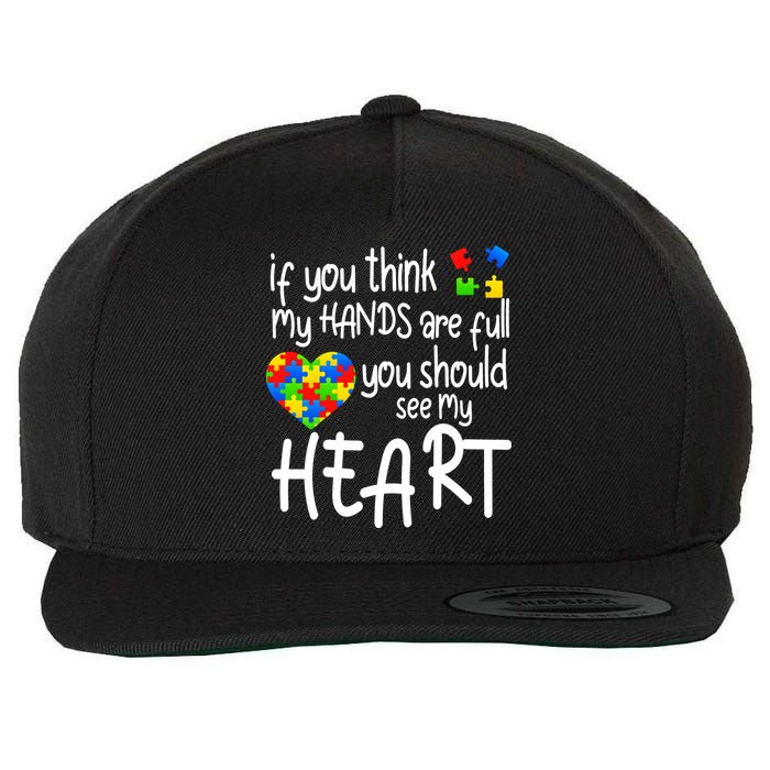 Full Of Heart Autism Parent Wool Snapback Cap