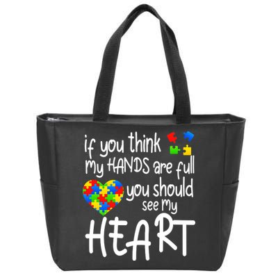 Full Of Heart Autism Parent Zip Tote Bag