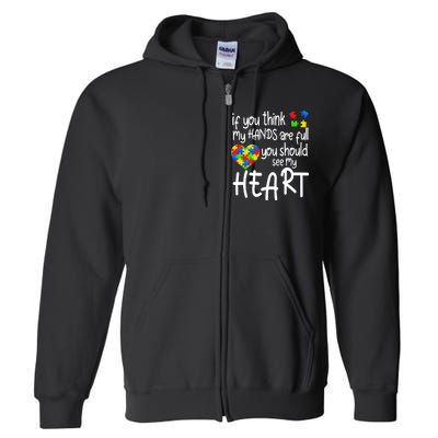 Full Of Heart Autism Parent Full Zip Hoodie