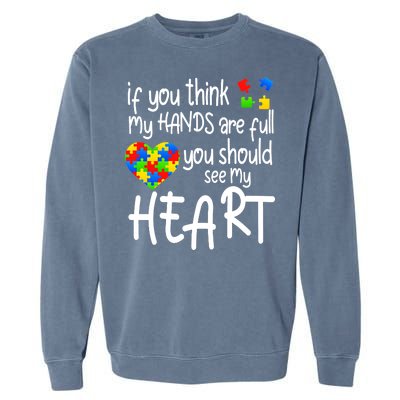 Full Of Heart Autism Parent Garment-Dyed Sweatshirt