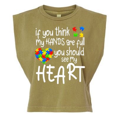 Full Of Heart Autism Parent Garment-Dyed Women's Muscle Tee