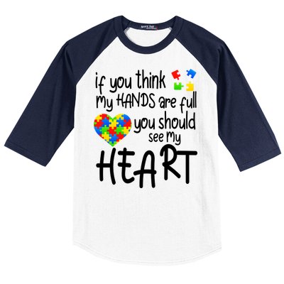 Full Of Heart Autism Parent Baseball Sleeve Shirt