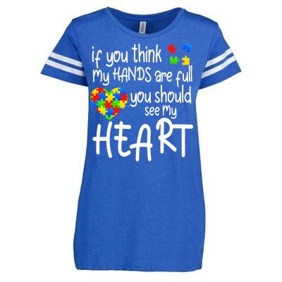 Full Of Heart Autism Parent Enza Ladies Jersey Football T-Shirt