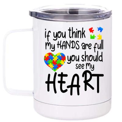 Full Of Heart Autism Parent 12 oz Stainless Steel Tumbler Cup