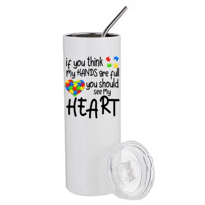 Full Of Heart Autism Parent Stainless Steel Tumbler