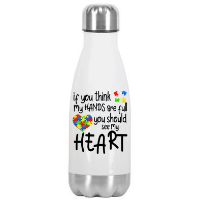 Full Of Heart Autism Parent Stainless Steel Insulated Water Bottle