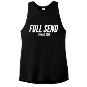 Full Send No Half Sends Ladies PosiCharge Tri-Blend Wicking Tank