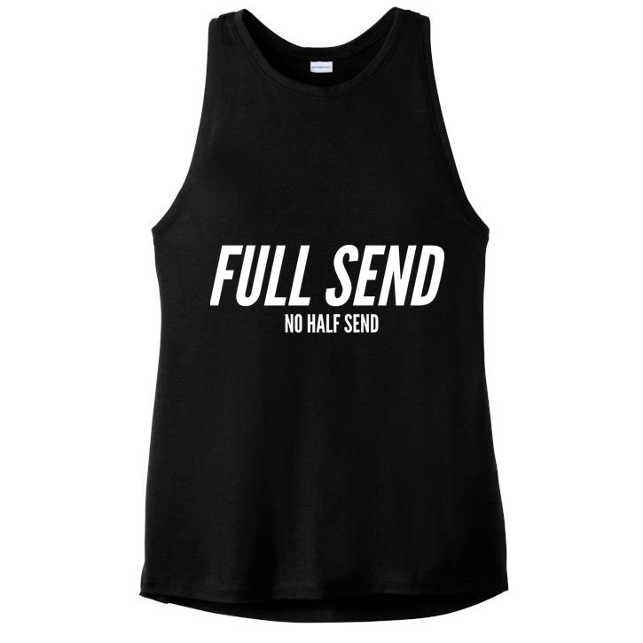 Full Send No Half Sends Ladies PosiCharge Tri-Blend Wicking Tank