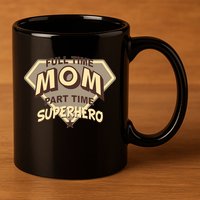 Full Time Mom Part Time Superhero 11oz C Handle Ceramic Mug