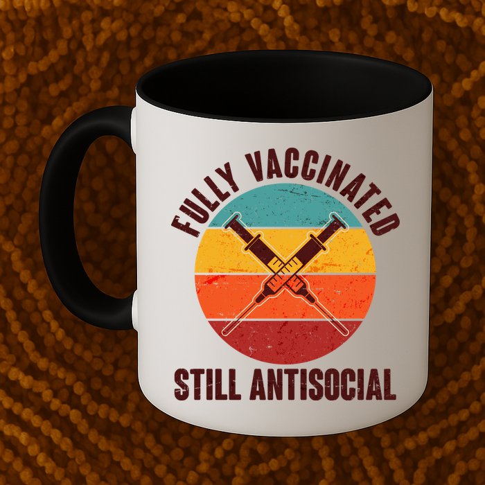 Fully Vaccinated Still Antisocial Vintage Mug