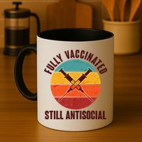 Fully Vaccinated Still Antisocial Vintage Mug