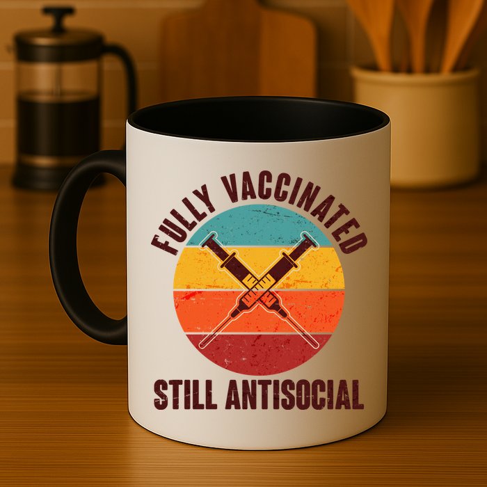Fully Vaccinated Still Antisocial Vintage Mug