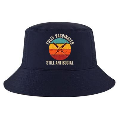 Fully Vaccinated Still Antisocial Vintage Cool Comfort Performance Bucket Hat