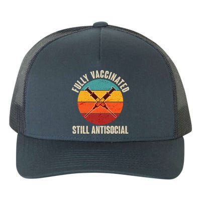 Fully Vaccinated Still Antisocial Vintage Yupoong Adult 5-Panel Trucker Hat