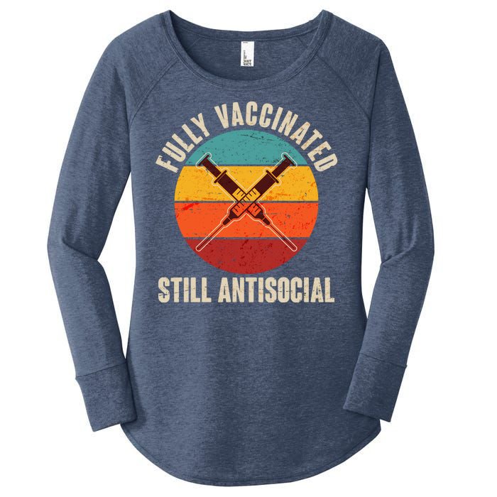 Fully Vaccinated Still Antisocial Vintage Women's Perfect Tri Tunic Long Sleeve Shirt