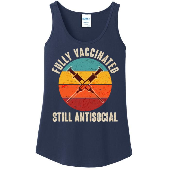 Fully Vaccinated Still Antisocial Vintage Ladies Essential Tank