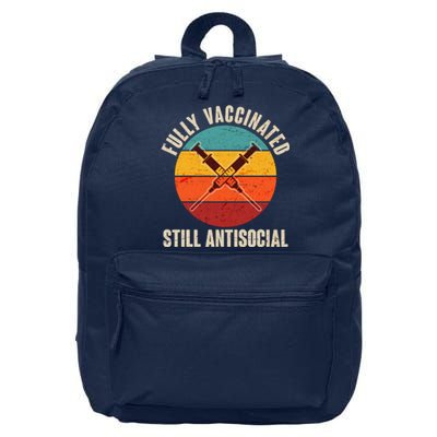 Fully Vaccinated Still Antisocial Vintage 16 in Basic Backpack