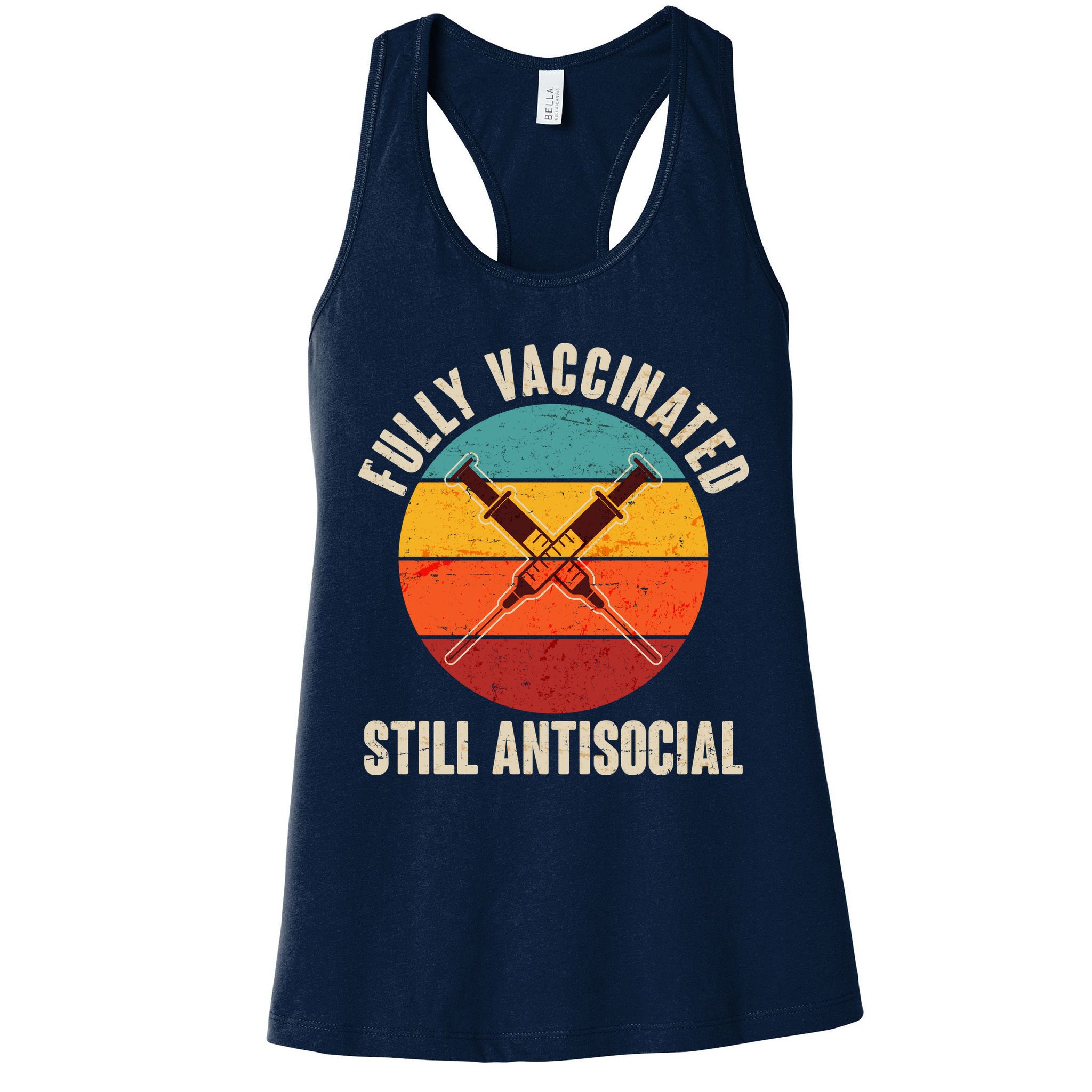Fully Vaccinated Still Antisocial Vintage Womens Tank Top
