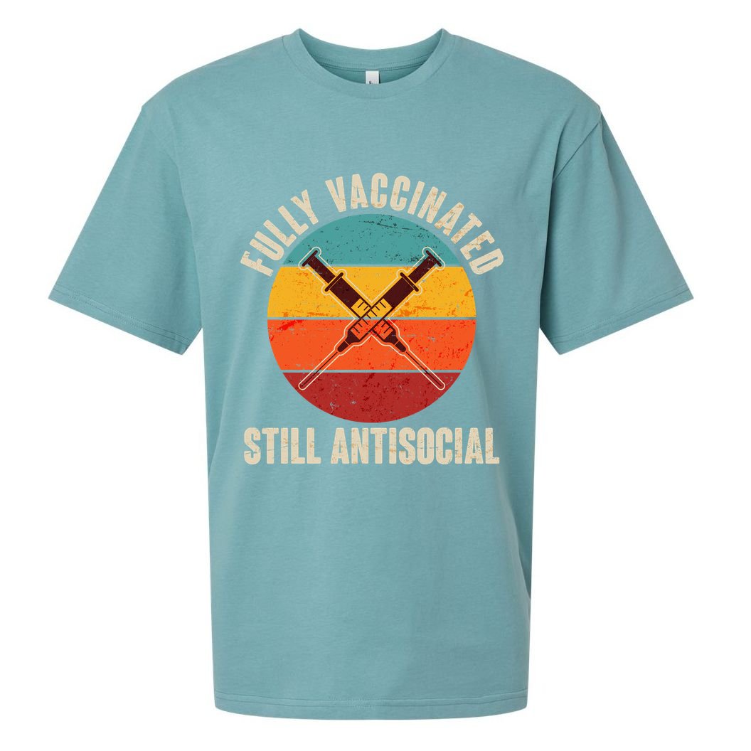 Fully Vaccinated Still Antisocial Vintage Sueded Cloud Jersey T-Shirt