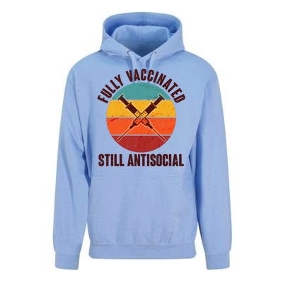 Fully Vaccinated Still Antisocial Vintage Unisex Surf Hoodie