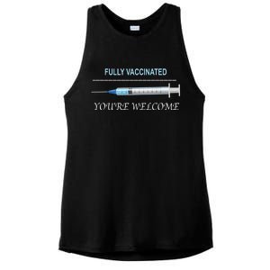 Fully Vaccinated You're Welcome Ladies PosiCharge Tri-Blend Wicking Tank