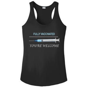 Fully Vaccinated You're Welcome Ladies PosiCharge Competitor Racerback Tank