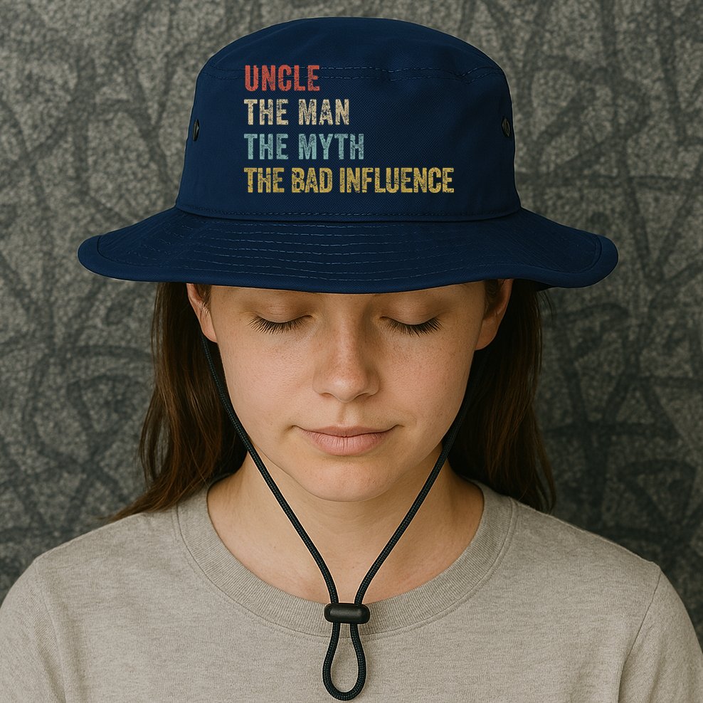  Funny Uncle Man Myth Bad Influence Shirt Retro Vintage Bucket Hat