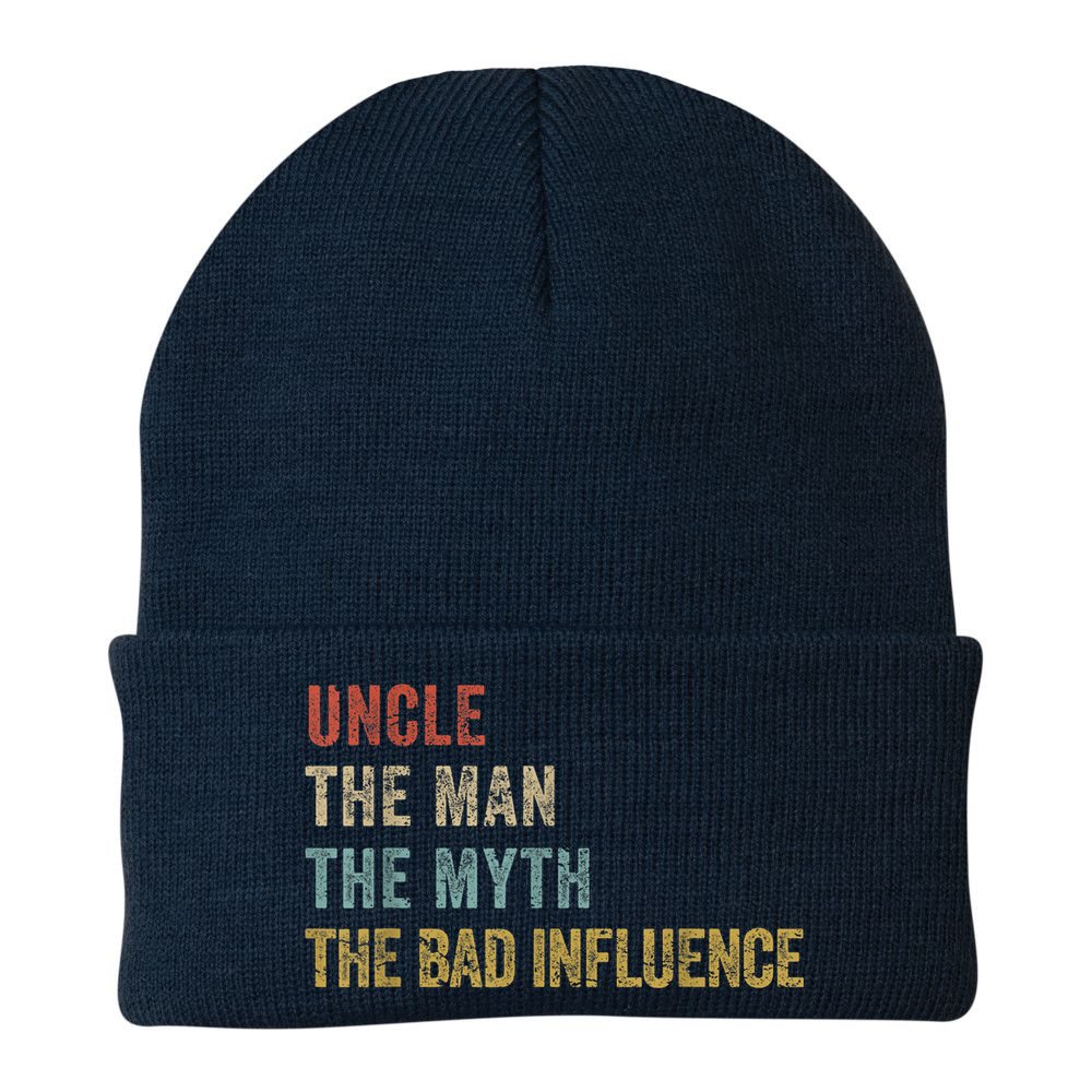  Funny Uncle Man Myth Bad Influence Shirt Retro Vintage Beanie