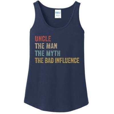  Funny Uncle Man Myth Bad Influence Shirt Retro Vintage Ladies Essential Tank