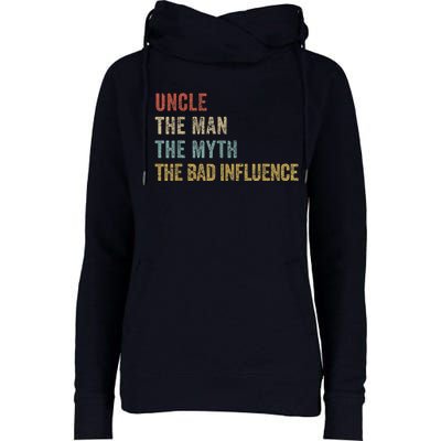  Funny Uncle Man Myth Bad Influence Shirt Retro Vintage Womens Funnel Neck Pullover Hood