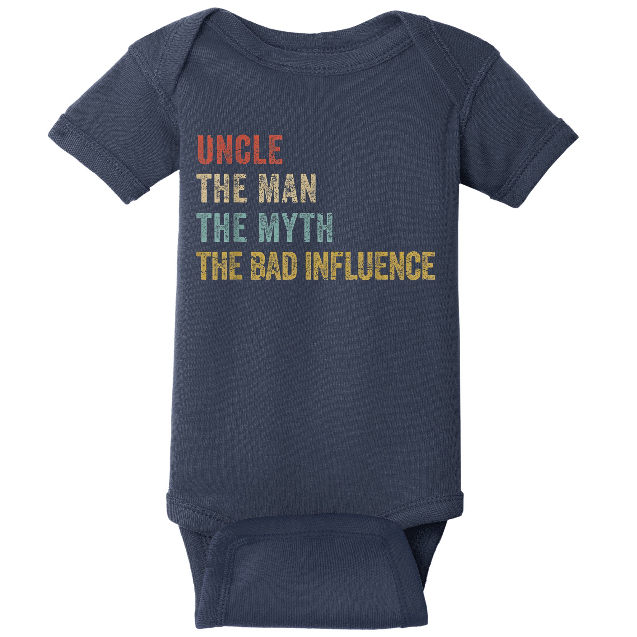  Funny Uncle Man Myth Bad Influence Shirt Retro Vintage Baby Bodysuit