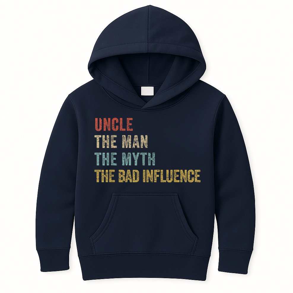  Funny Uncle Man Myth Bad Influence Shirt Retro Vintage Kids Hoodie