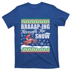 Funny Ugly Motocross Christmas Xmas Braaap Through The Snow T-Shirt