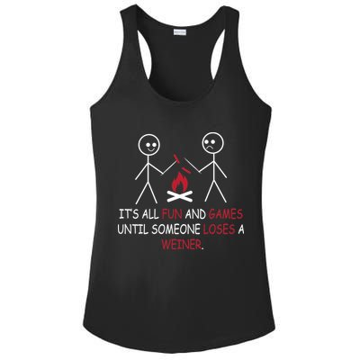Fun And Games Until Someone Loses A Wiener Ladies PosiCharge Competitor Racerback Tank