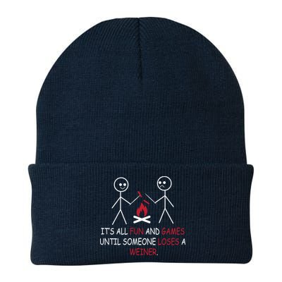 Fun And Games Until Someone Loses A Wiener Knit Cap Winter Beanie