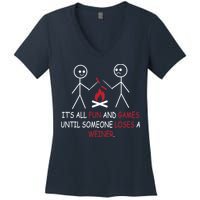 Fun And Games Until Someone Loses A Wiener Women's V-Neck T-Shirt
