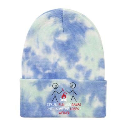 Fun And Games Until Someone Loses A Wiener Tie Dye 12in Knit Beanie