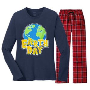 Fun Celebrate Earth Day Women's Long Sleeve Flannel Pajama Set 