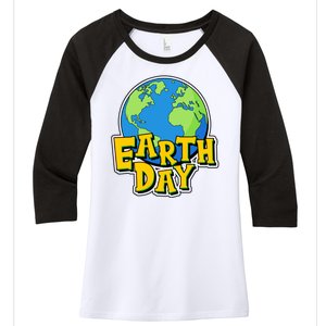 Fun Celebrate Earth Day Women's Tri-Blend 3/4-Sleeve Raglan Shirt