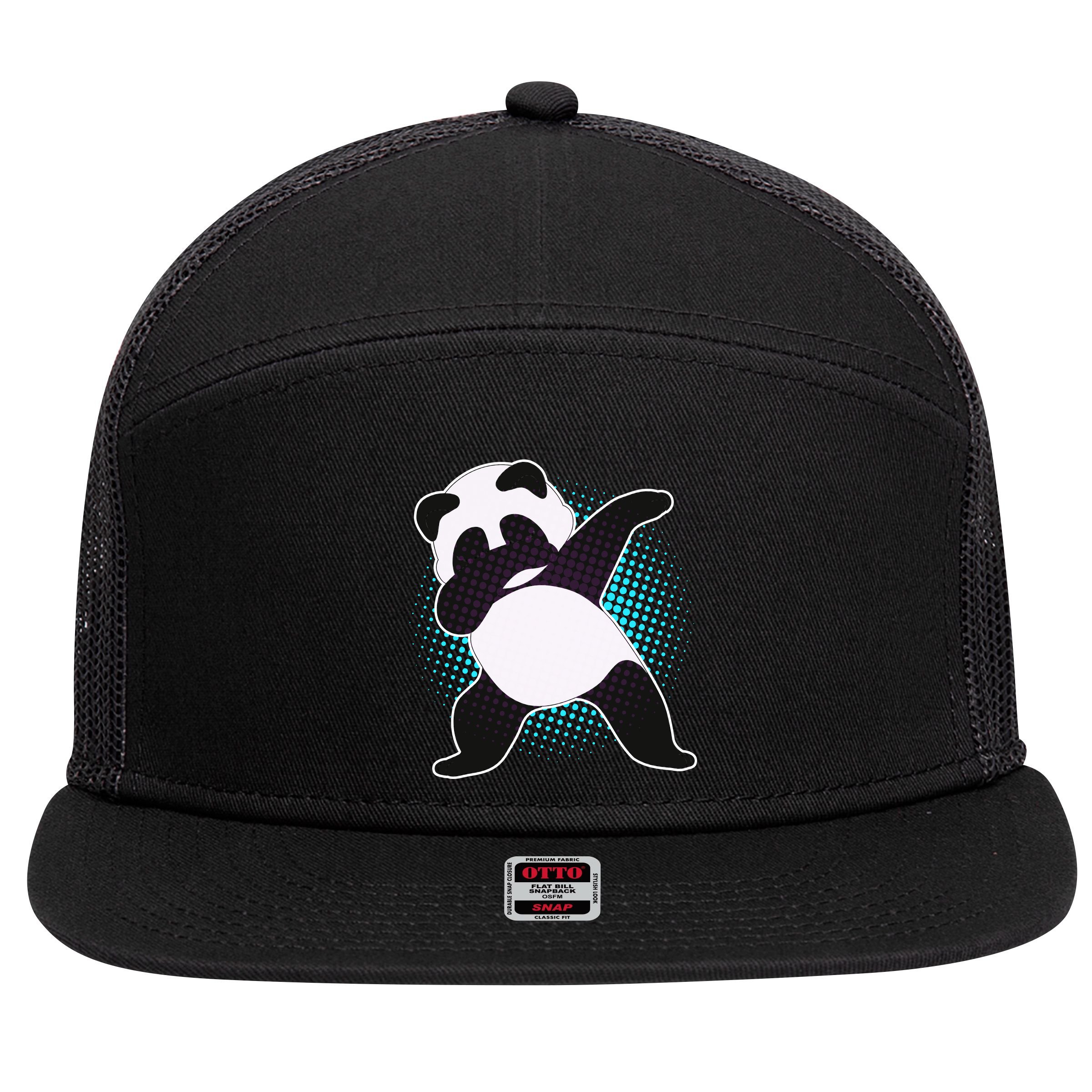 Fun Dabbing Panda Dab Move 7 Panel Mesh Trucker Snapback Hat