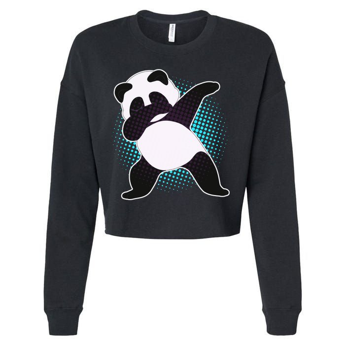 Fun Dabbing Panda Dab Move Cropped Pullover Crew