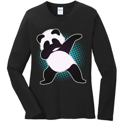 Fun Dabbing Panda Dab Move Ladies Long Sleeve Shirt