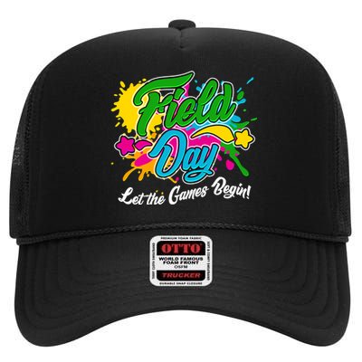 Fun Field Day Let The Games Begin! High Crown Mesh Back Trucker Hat