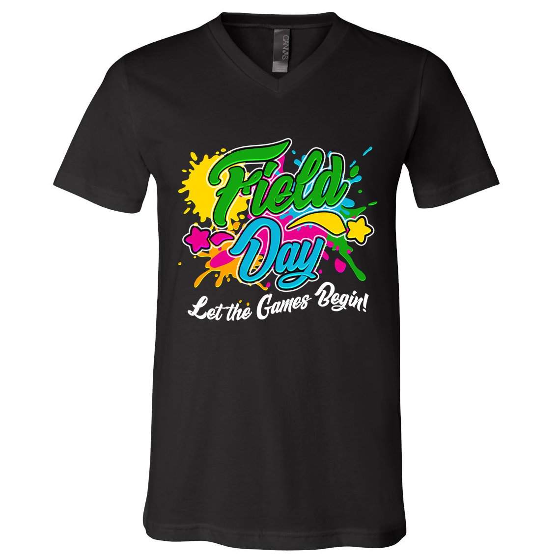 Fun Field Day Let The Games Begin! V-Neck T-Shirt